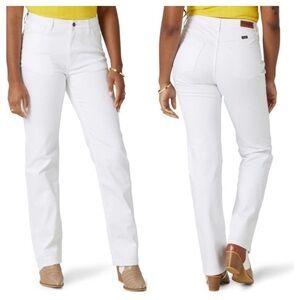 Wrangler high-rise true straight leg jeans white